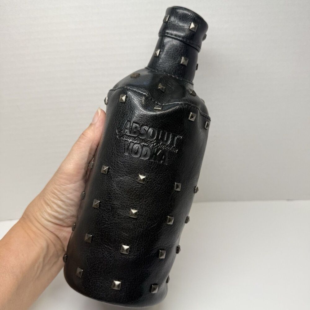 Absolute Vodka Limited Edition ROCK EDITION Studded Faux Leather Bottle Cover